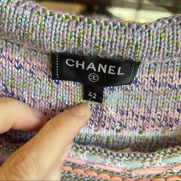 Chanel Short Sleeve Knit Crew Shift Dress - Picture 14 of 14